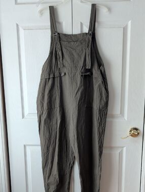 Olive Green Lightweight Cotton Overalls